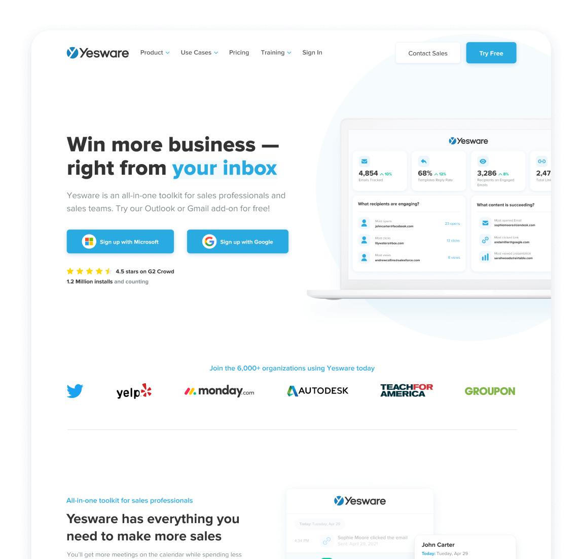 Yesware Testimonial for Sirdan