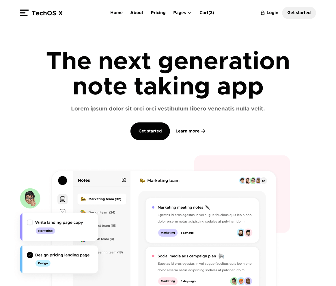 TechOS Project - SaaS Website Design Sirdan