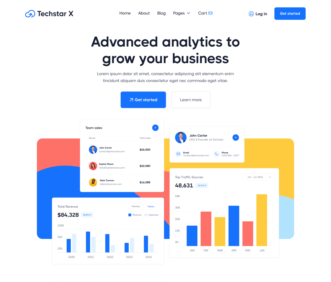 Techstar Project - SaaS Website Design Sirdan