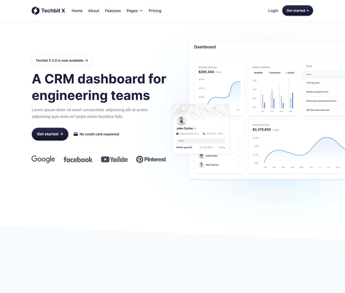 Techbit Project - SaaS Website Design Sirdan