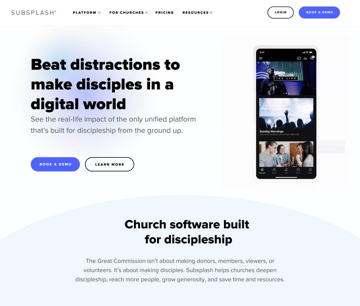 Subsplash Project - SaaS Website Design Sirdan