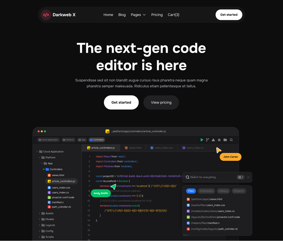 Darkweb Project - Webflow Sirdan