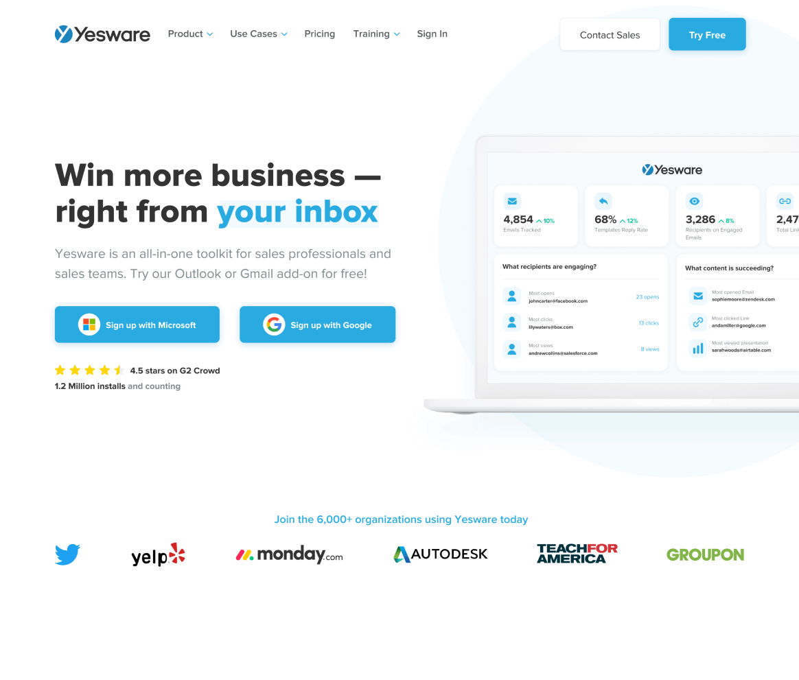 Yesware Project - Webflow Sirdan